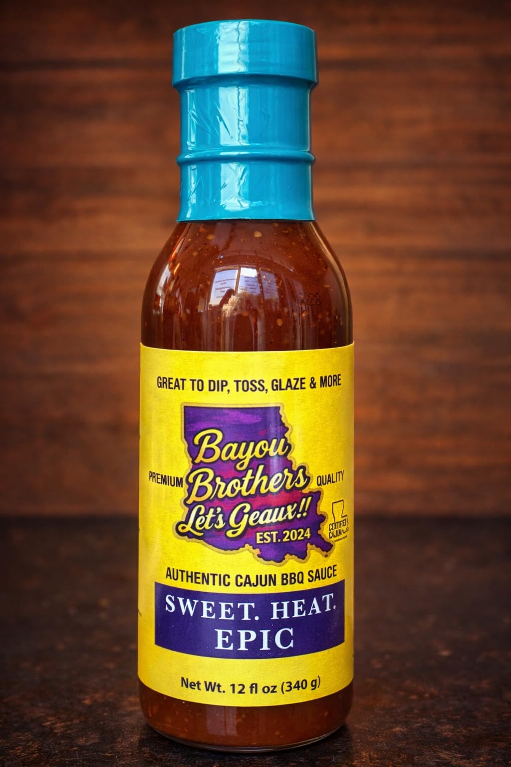 Bayou Brothers Lets Geaux; Sweet Heat Epic Authentic Cajun BBQ Sauce, Perfect for Dipping, Tossing, Glazing