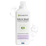 Heritage Park Silk & Wool Fragrance Free, Hypoallergenic, pH-Neutral Laundry Detergent - Dermatologist-tested, Sensitive Skin-Friendly, Enzyme-Free