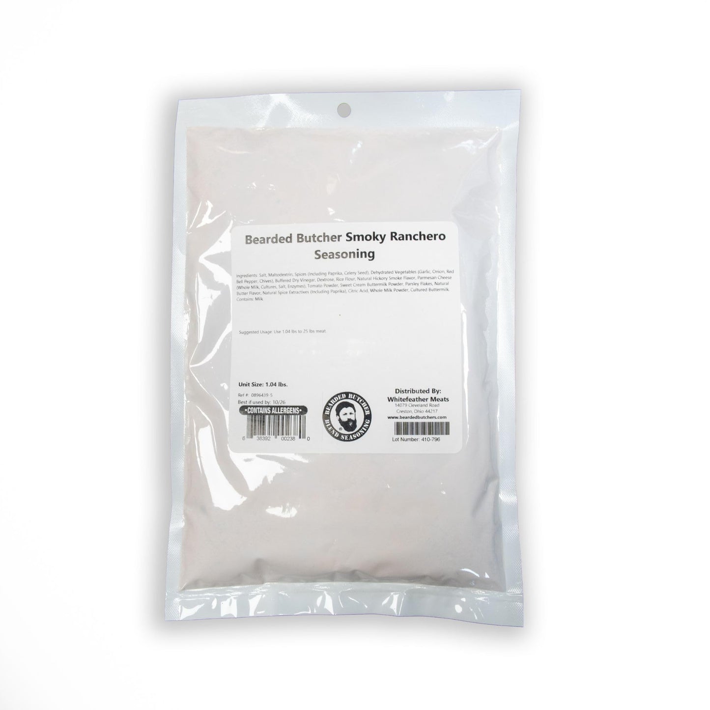 Bearded Butchers Smoky Ranchero Seasoning, 16.64oz - For Up to 25 lbs of Meat - Smoky, Spicy & Creamy Blend with Habanero, Paprika, Parmesan, and
