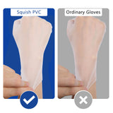 squish Disposable Gloves, 100 Count 4 mil Clear Vinyl Gloves Latex Free Powder-Free Health Glove Cleaning Rubber Glove for Kitchen Cooking Cleaning