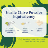 Gourmend Foods Organic Garlic Chive Powder - Certified Low FODMAP, Filler Free, Gluten Free, 100% Natural, No Corn Starch, Maltodextrin, "Flavors" or