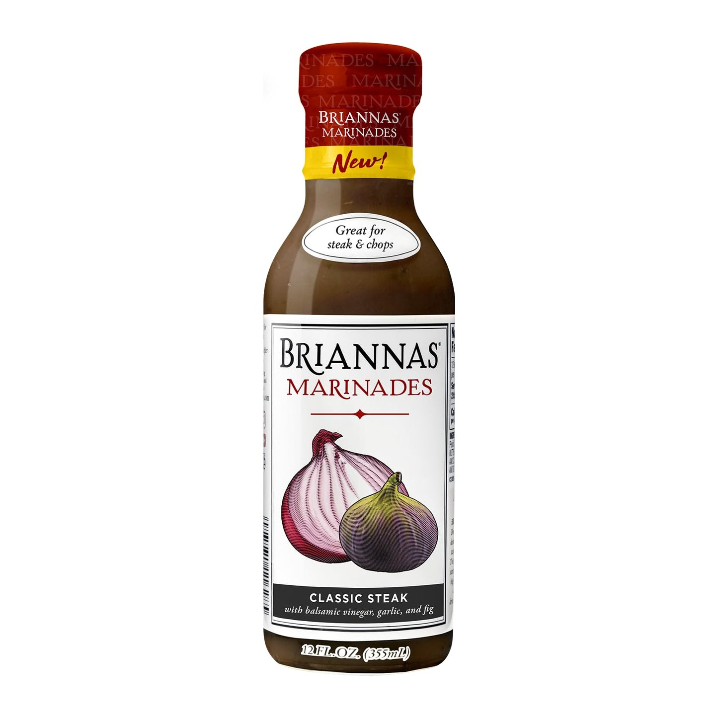 BRIANNAS - Classic Steak Marinade - Small Batch, Gluten Free, Vegan Marinade made with Premium Ingredients - 12 oz. Bottle