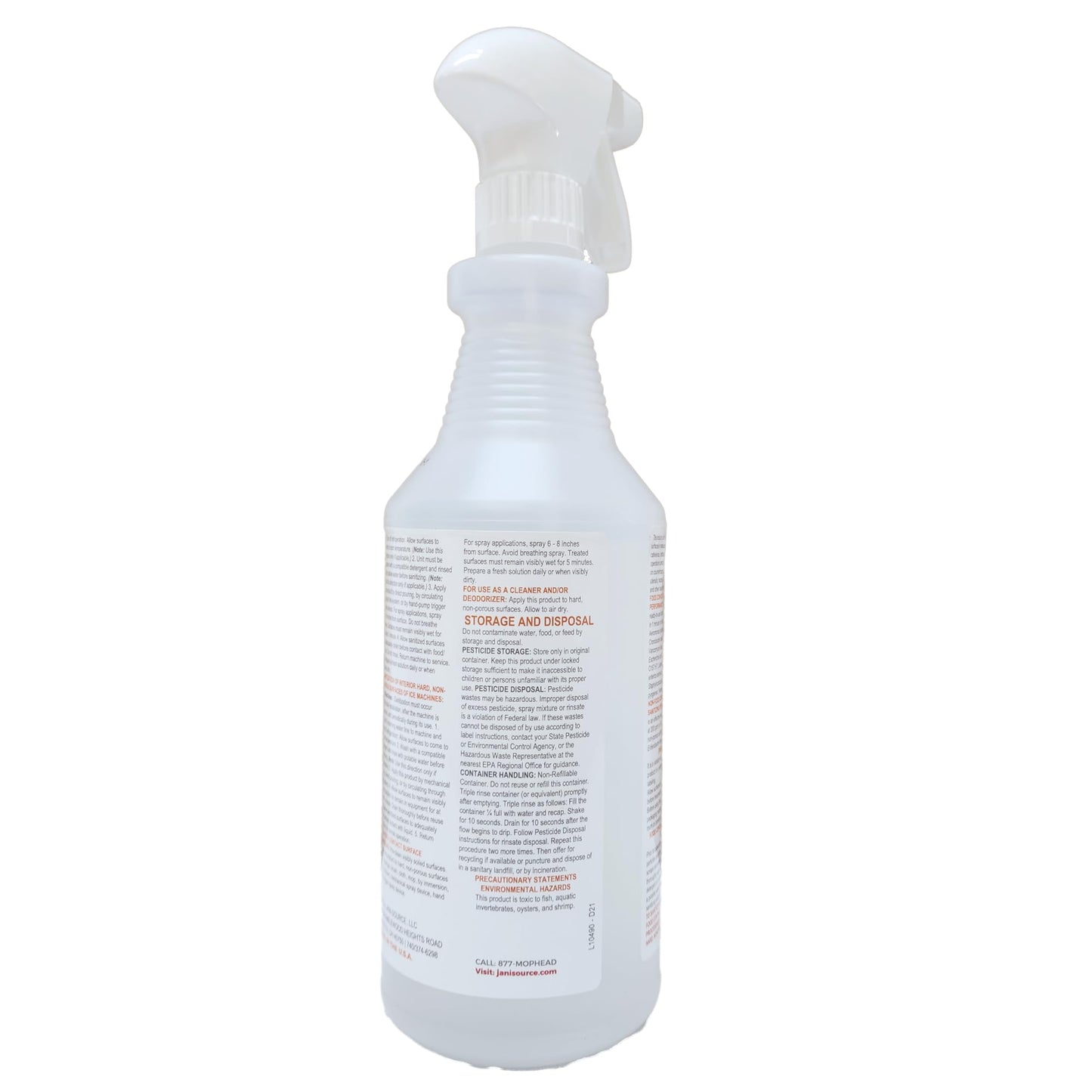 Jani-Source Bussit Clean Foodservice Surface Sanitizer & Cleaner, Spray and Wipe, Kills 99.9% of Kitchen Bacteria, 1 Quart (Each)