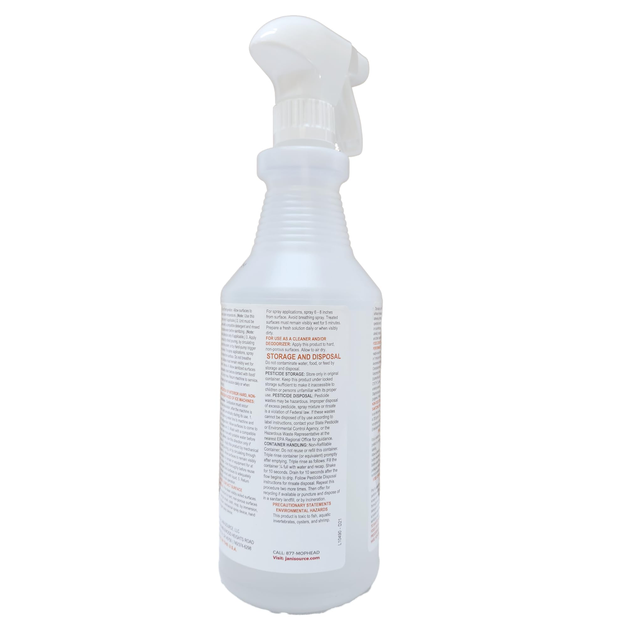 Jani-Source Bussit Clean Foodservice Surface Sanitizer & Cleaner, Spray and Wipe, Kills 99.9% of Kitchen Bacteria, 1 Quart (Each)