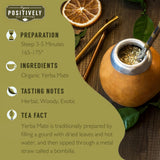Organic Positively Tea Company, Yerba Mate Tea, (Unsmoked) Loose Leaf, 16 Ounce