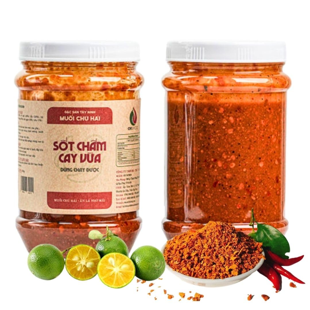 Veefood Uncle Hai’s Vietnamese Shrimp Chili Salt Sauce - Spicy Garlic Chili Dipping Sauce for Seafood, Fruit & Noodles - Authentic Vietnamese Chili