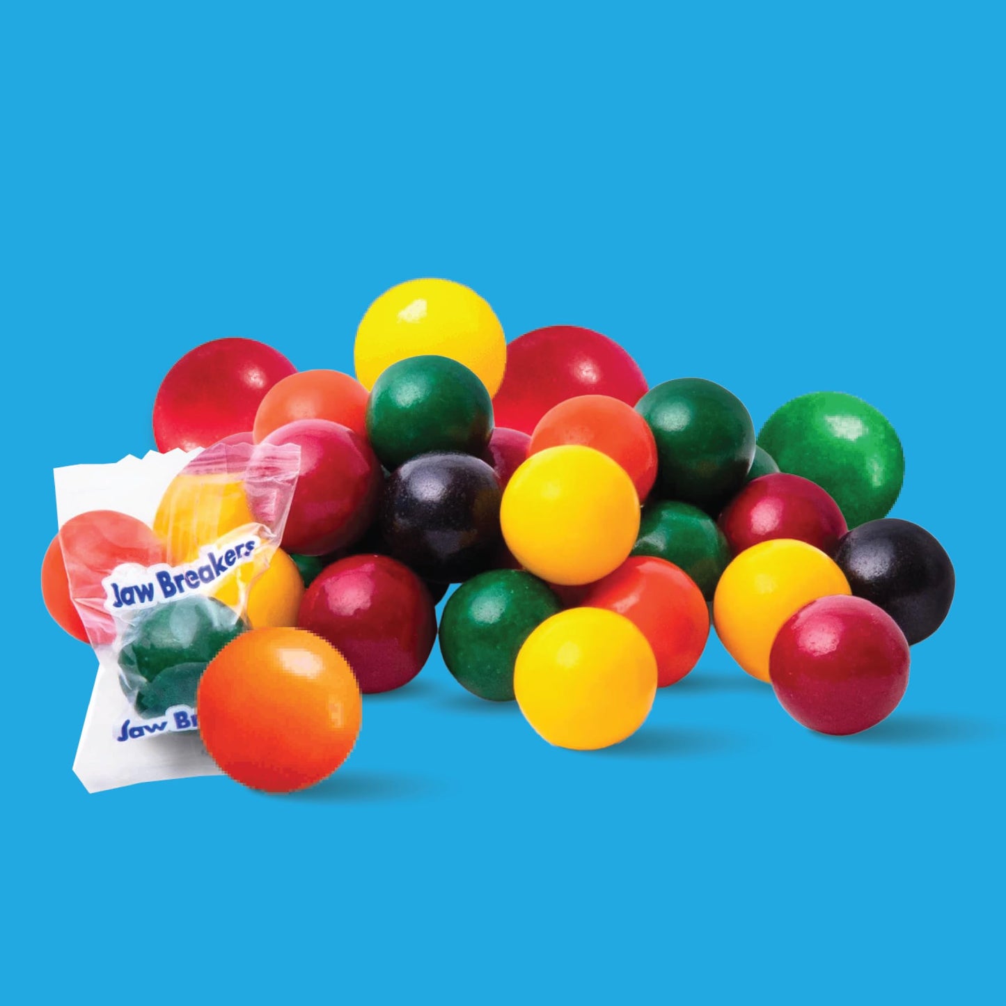 Jaw Breakers - 2 Pound Bulk Pack (About 170 Count) - Assorted Fruit Hard Candy - Individually Wrapped Candy - Lemon, Lime, Cherry, Orange, and Grape