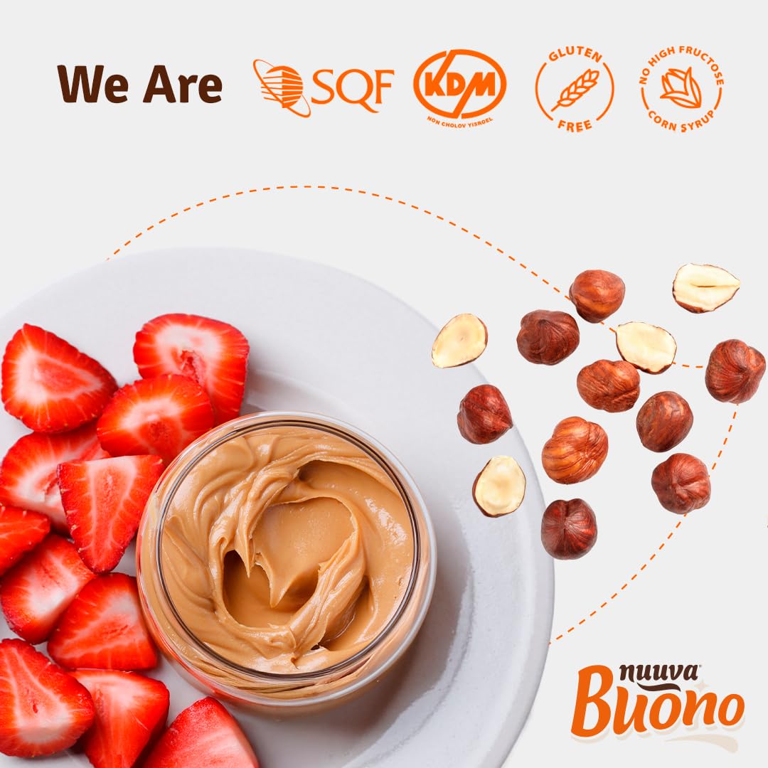 Nuuva Foods Buono Hazelnut Spread | Gluten Free Spread for Desserts & Chocolate Bars | Hazelnut Filling for Bakeries, Cookies & Pastries | Kosher
