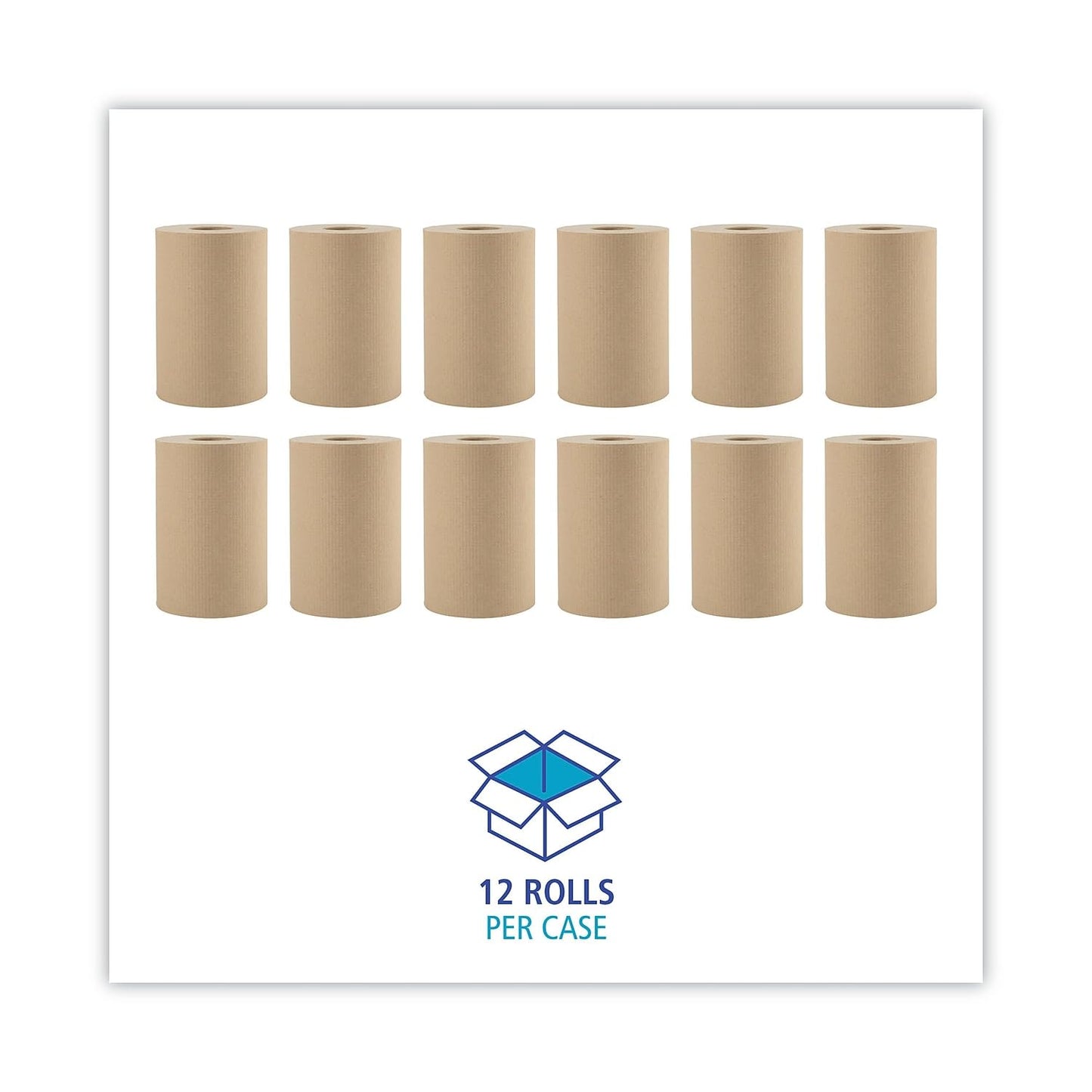 BWK6252 - Boardwalk Hardwound Paper Towels, 8 inches x 350 feet, 1-Ply Natural, 12 Rolls/Carton