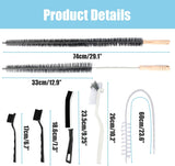 8-Piece Washing Machine Cleaning Brush Set, Dryer Vent Cleaner Kit, Front Load Washer Gasket Cleaner Brush, Crevice Gap Brush for Sink, Grout, Tile