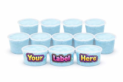 Cotton Candy Clear Tubs - Customizable - 12-Pack (1.25 oz ea) | BLUE RASPBERRY | Sticker-Ready Party Favors, Gifts | Lupy Lups!