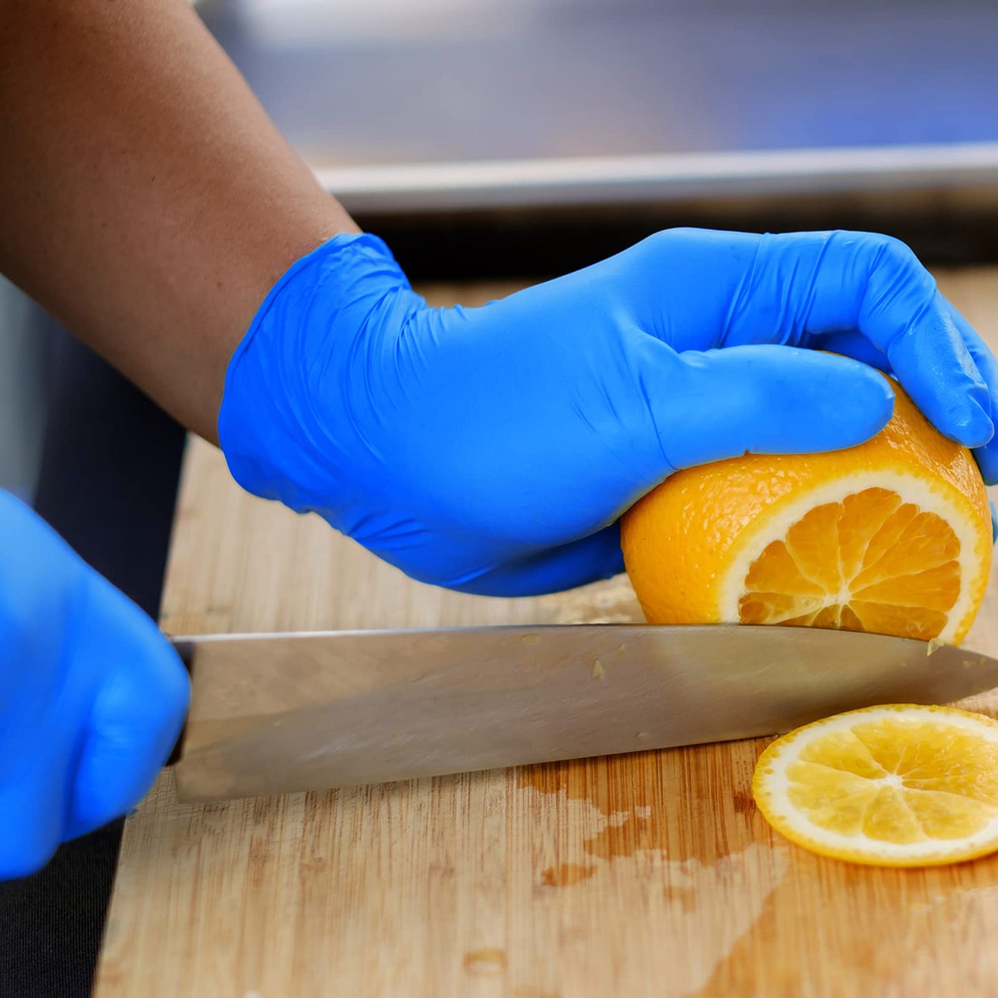 PEIPU Nitrile Disposable Gloves??Large,100 Pack Powder Free, Cleaning Service Gloves, Latex Free,4Mil,