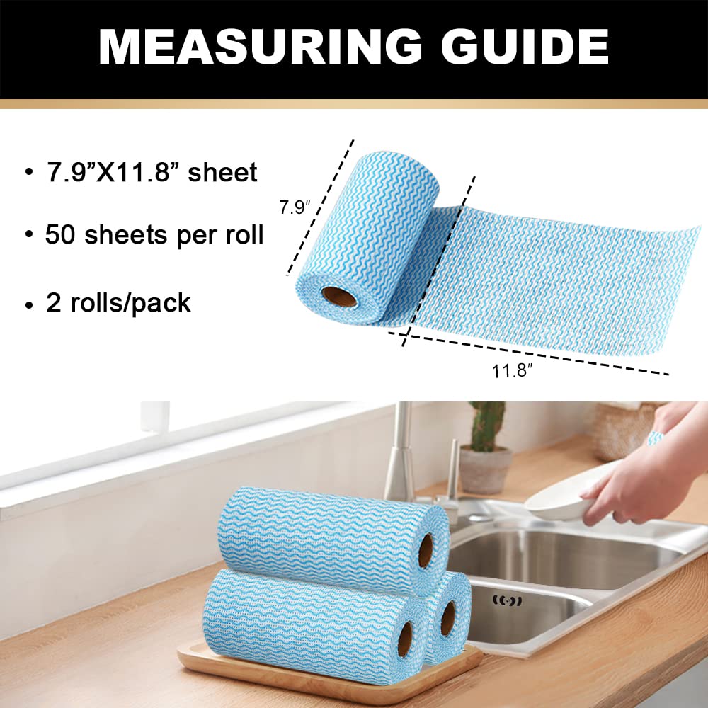 Supmaquc 2 Pack Upgraded Reusable Cleaning Cloths Extra Thick Durable Disposable Cleaning Towels Kitchen Dish Paper Multi Purpose Household Towels