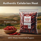 Alma Gourmet Whole Dried Calabrian Red Hot Chili Peppers - Peperoncino Secco Calabrese, Authentic Italian Spicy Peppers, Imported from Italy - 14.1oz