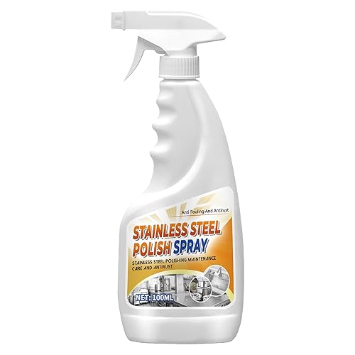 Stainless Steel Polish, Restore Multi-Surfaces, Grill Cleaner Spray, 100ml Powerful Pot Grease Stain Remover, Sink Cleaner, Black Scale & Rust Remover