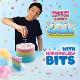 PartyPuffs 4oz Sliceable Cotton Candy Cake Tub - Strawberry Apple Blue Raspberry Lemon - Ready-to-Serve Gluten-Free Candy Dessert for Kids & Parties