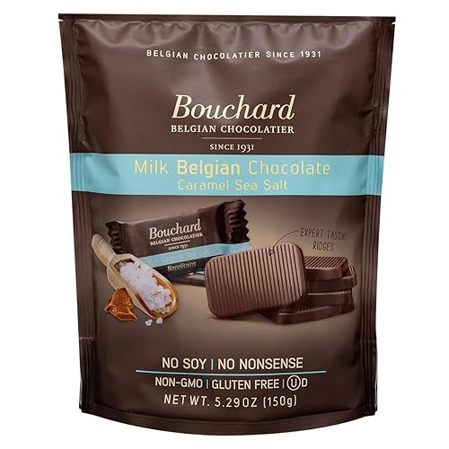 Bouchard Belgian Milk Chocolate with Caramel & Sea Salt (5.29 OZ / 150g) (Pack of 3)