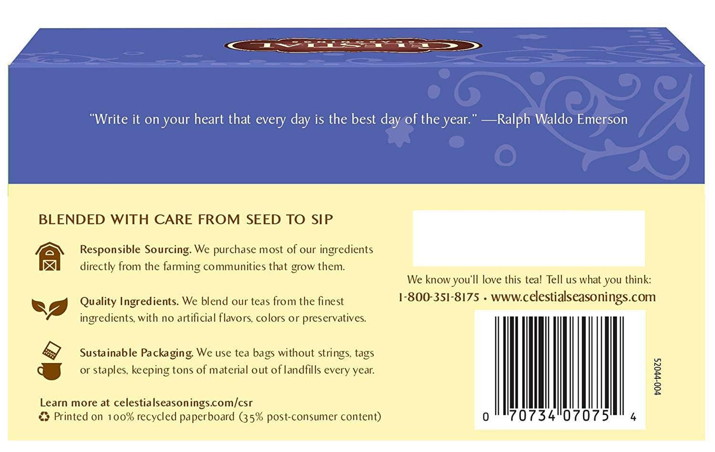 Celestial Seasonings Herb Tea True Blueberry 20 Bag (Pack of 2)