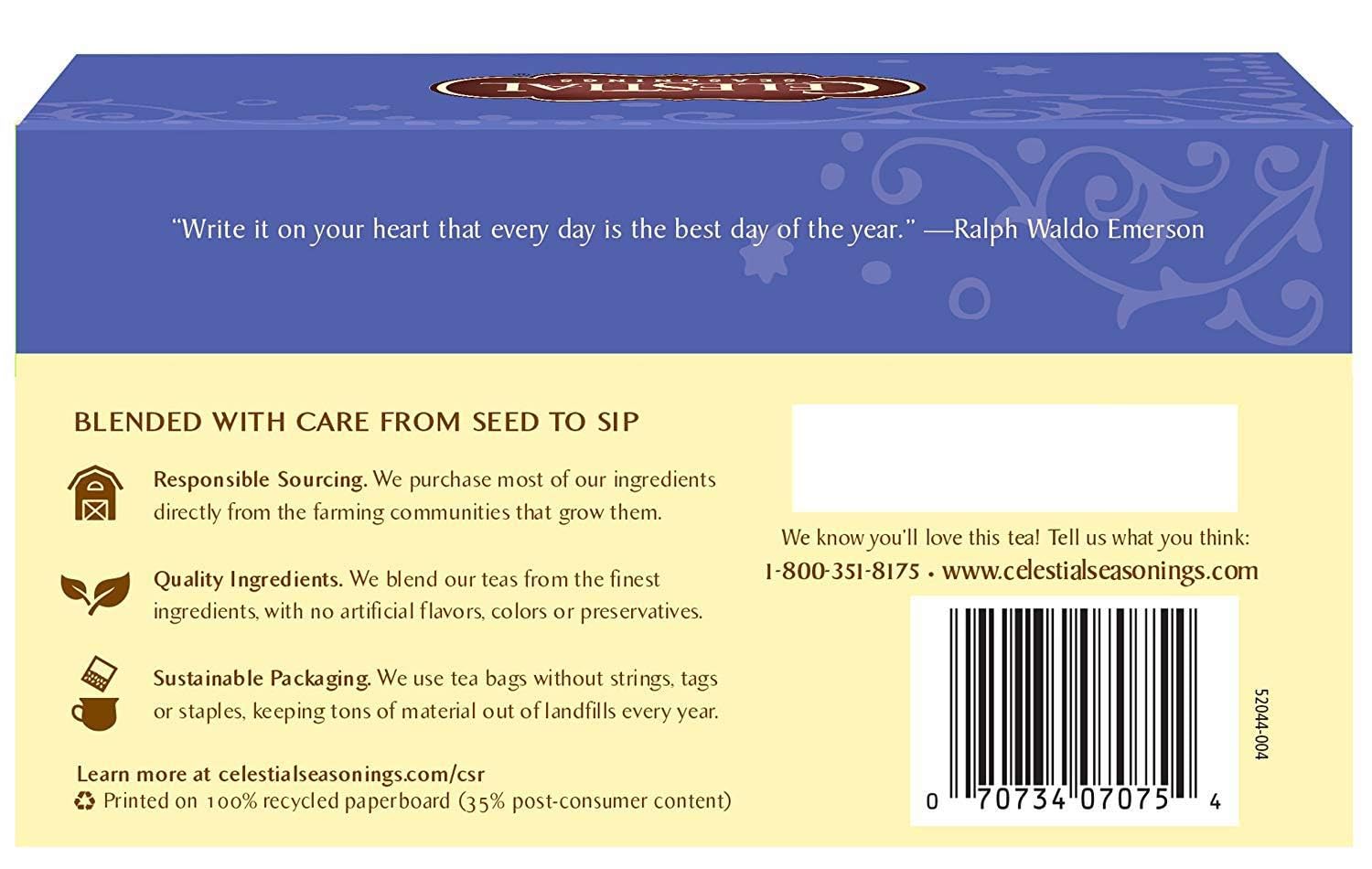 Celestial Seasonings Herb Tea True Blueberry 20 Bag (Pack of 2)