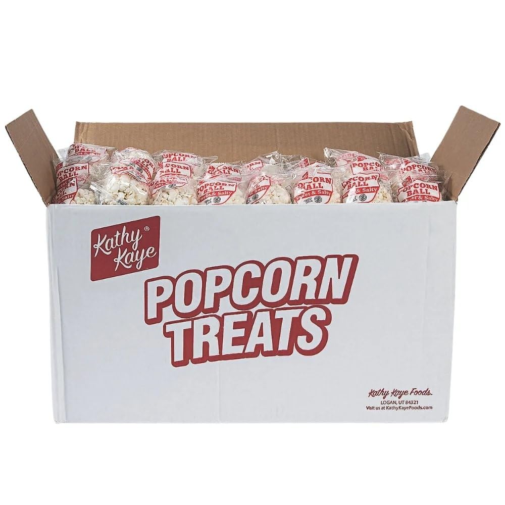 Bulk 100 Piece Kathy Kaye Sweet & Salty Popcorn Balls, Great for Work Gatherings, Fundraisers, Birthday and Other Grand Event Treats