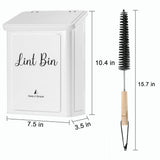 SUBEKYU Magnetic Lint Bin for Laundry Room, Wall Mounted Metal Lint Box Holder Trash Can with Lid for Dryer,Lint Basket for Laundry Room