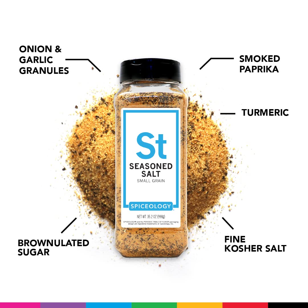 Spiceology - Seasoned Salt - Use On: French Fries, Tater Tots, Steak, Chicken, Fish, Veggies - Seasoning Salt - Spices and Seasoning - BBQ Rub