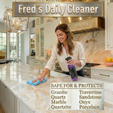 Fred's Daily Cleaner - Multi-Surface, Natural Stone Safe, Neutral pH, Streak-Free Counter Cleaner 32 Ounce Spray