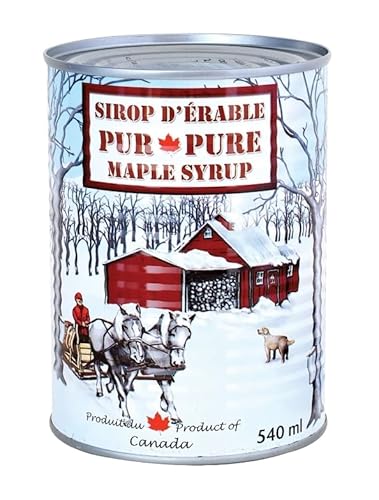 Pure Categorie A Canadian (Quebec) Maple Syrup Amber Roast 540ml Each Can (12 Pack)