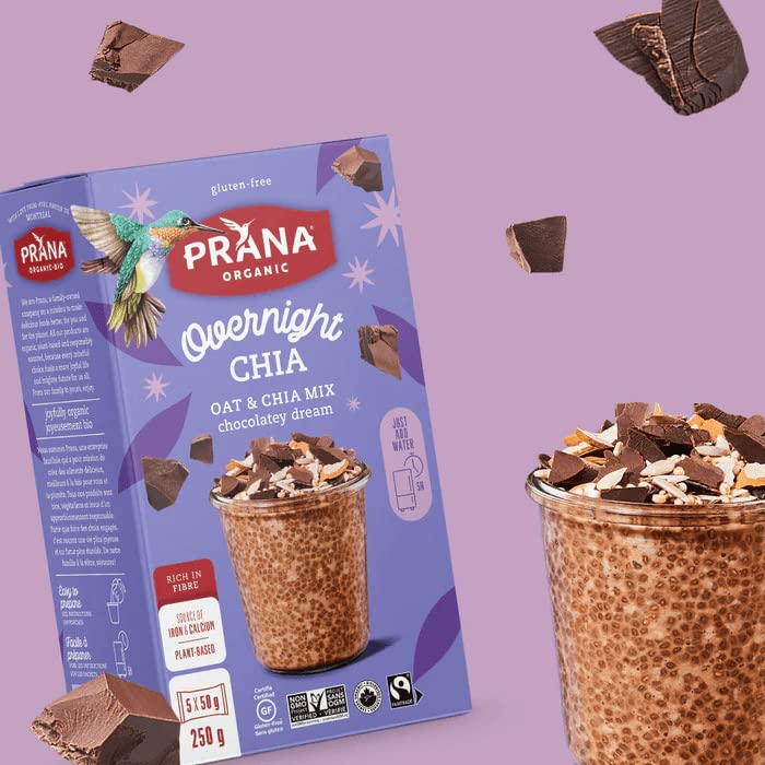Prana Organic Overnight Chia Chocolatey Dream, 250 GR