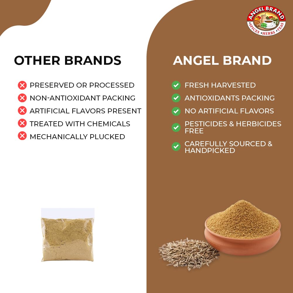 Angel Brand Cumin Powder 15oz Bottle - Sourced from Finest Cumin Seeds - Ground Cumin Boasts Warm, Earthy Citrusy Flavor with hints of Spice - Ideal