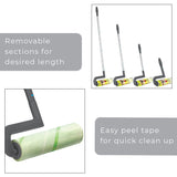 Smart Design Large Mega Floor Lint Roller with Ergonomic Handle - Aluminum Tubes - Includes Adhesive Sheets - for Cleaning, Carpet, Car, Clothing