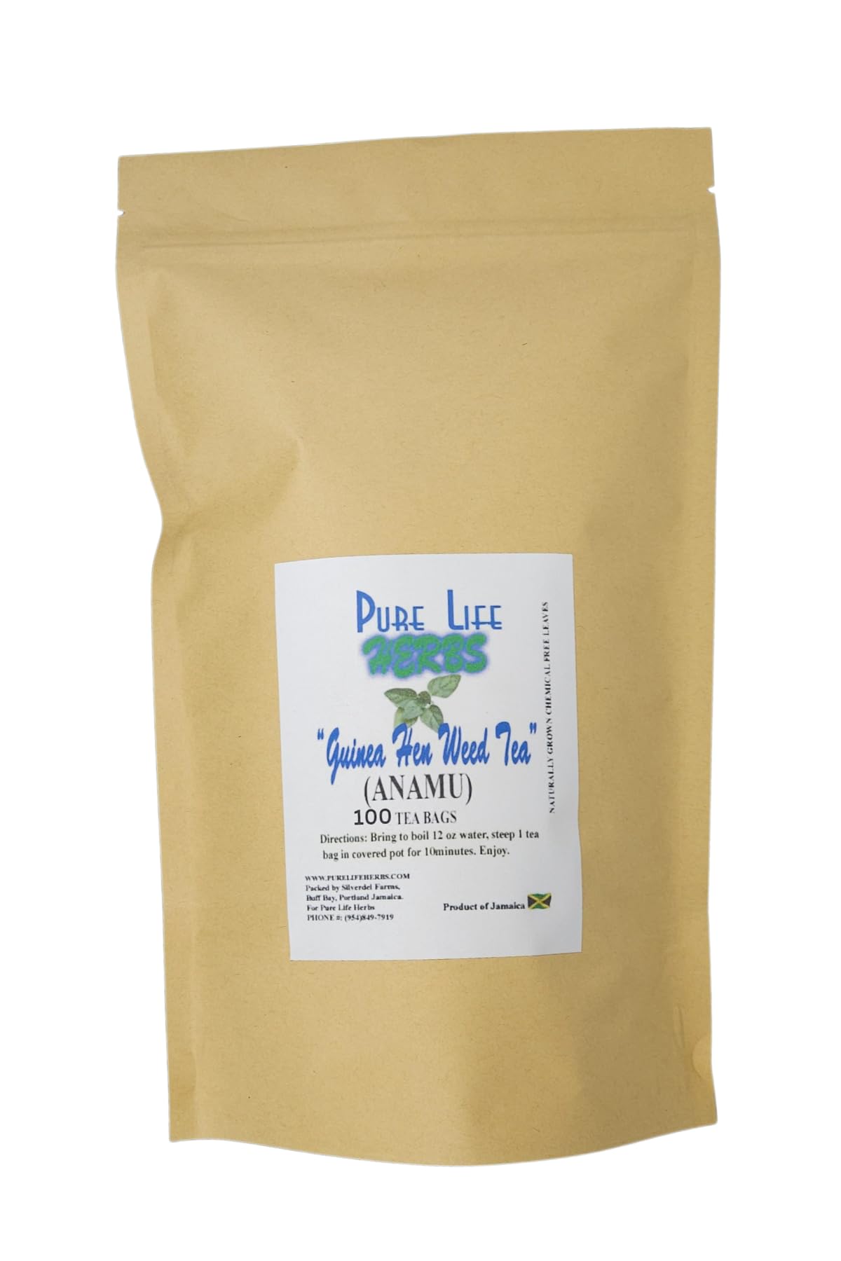 Purelifeherbs Anamu Tea/guinea Hen Weed Tea (100 Bags)-(in Ziplock Bag)