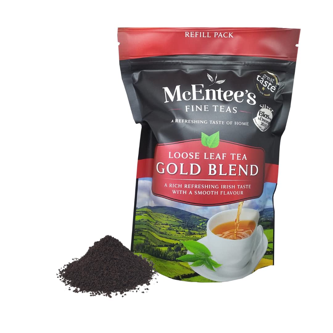 McEntee's Irish Loose Leaf Gold Blend - 250g Refill Bag - Expertly Blended in Ireland for That Perfect Cup of Traditional Assam & Kenyan Tea