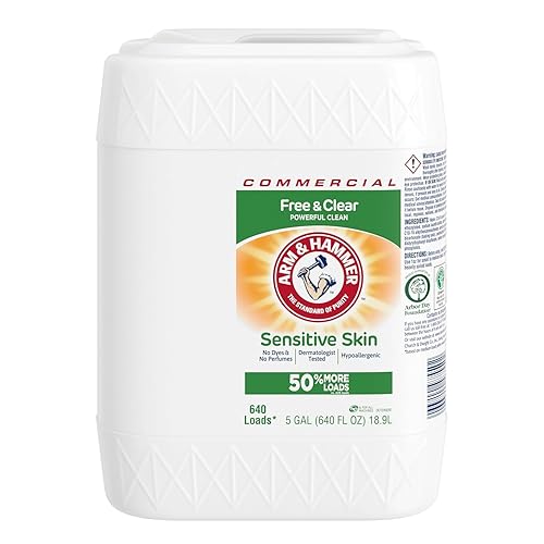 Arm & Hammer Liquid Laundry Detergent Professional, Sensitive Skin, 5 Gallon (Pack of 1) 640 Loads