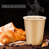 BALDCC 25 Pack 8 oz Disposable Paper Cups, Disposable Coffee Cups, Hot/Cold Beverage Drinking Cup for Offices, Home Kitchens, Coffee Shops?Khaki?
