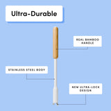 TUSHY Toilet Brush 2.0 Set: with Cleanser-Infused Pads and Holder (Disposable Planet Friendly Refills), Includes 8 Lemon and Tea Tree Coconut Husk