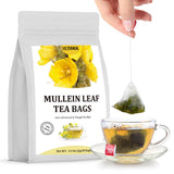 Premium 50 Mullein Leaf Tea Bags. Made with 100% Pure Mullein Leaves, for Lungs Cleanse and Respiratory Support, No Flavoring & No Additives
