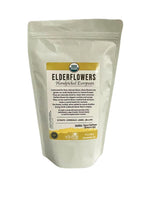 Elderflowers Organic Sambucus nigra European Elder flower Make Tasty Cordial Elderflower Syrup Wine or Elder flower Tea, Resealable Bag 10 oz
