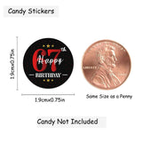 Happy 67th Birthday Party Favor Labels Chocolate Candy Stickers - 67 Years Old Birthday Round Candy Sticker Party Favors - Black and Red - 150