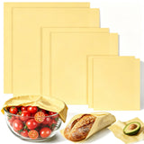 Unprinted Beeswax Wraps - Undyed, Unbleached, Reusable Food Wraps for Bread, Sandwich, Cheese & Bowls - Zero Waste Alternative to Plastic Wrap