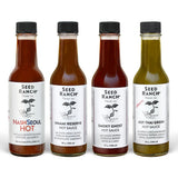 Seed Ranch Hot Sauce Variety Bundle, 4 Pack - Umami Reserve, Smoky Ghost, Thai Green, NashSeoul - Medium to Hot Heat, Organic Gourmet Hot Sauce
