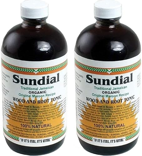 Sundial Traditional Jamaican Organic Wood & Root Herbal Tea [Pack of 2 - Maroon - 16 oz.]