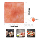 SALT N SOUL Himalayan Salt Block for Grilling Size 8x8x1 | Salt Block for Cooking, Serving, and Cutting | Cooking Salt Stone | Himalayan Salt Plate
