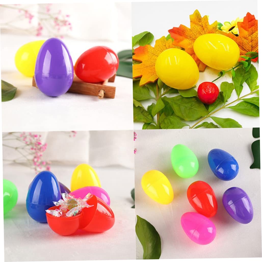 CNAFGBGG Plastic Easter Eggs Fillable Surprise Chocolate Assortment DIY Toys for Kids Easter Theme Party Favor 12PCS.