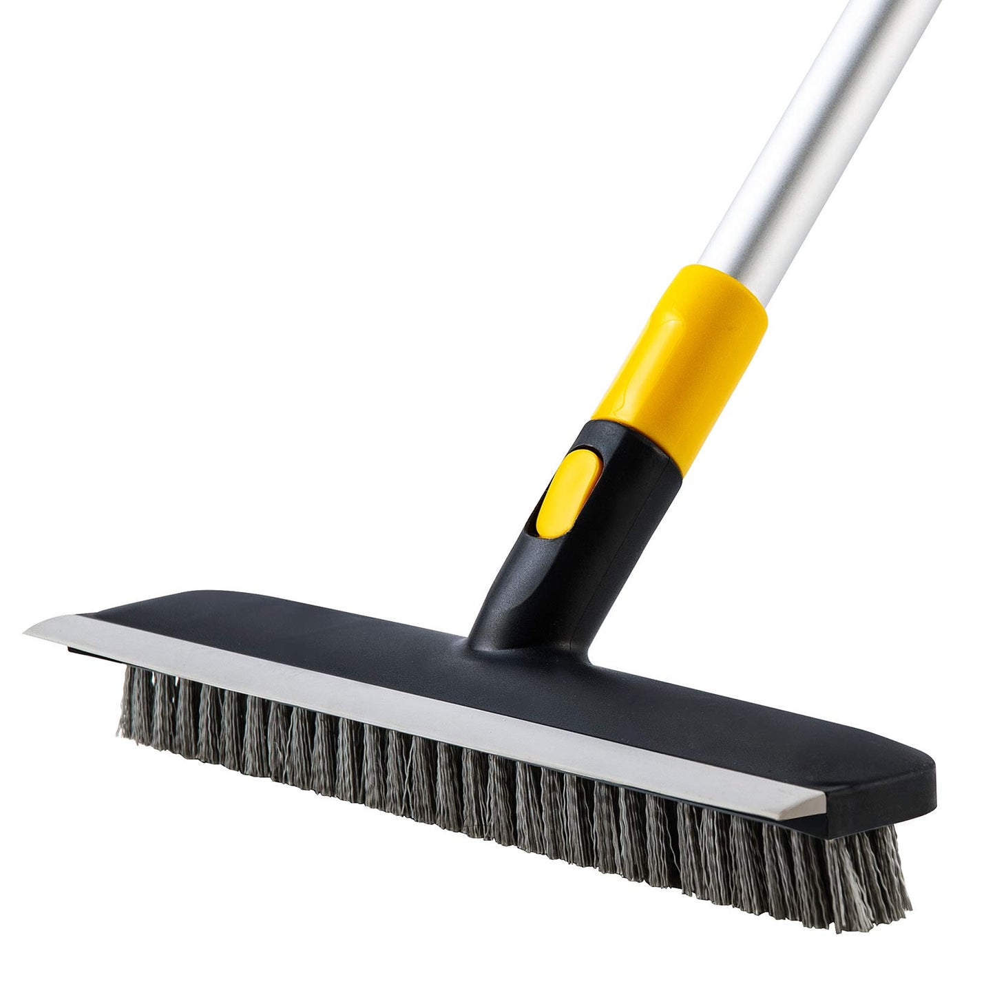 Yocada Floor Scrub Brush Telescopic Handle 2 in 1 Scrape Brush Stiff Bristle Shower Scrubber for Cleaning Patio Bathroom Garage Kitchen Wall Deck Tub