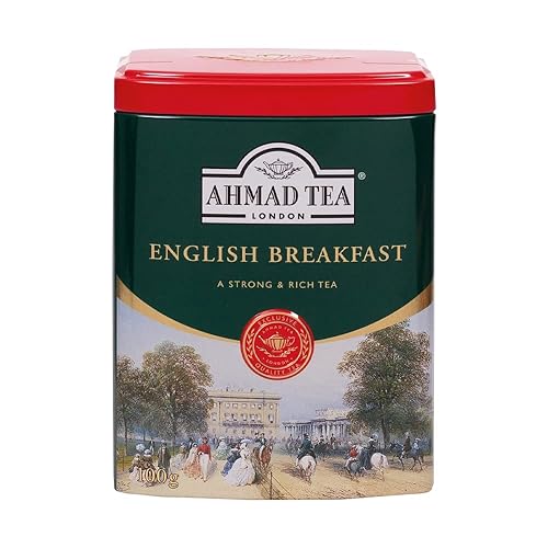 Ahmad Tea Caddy Gift Tin, English Scene, English Breakfast, 100 Gram