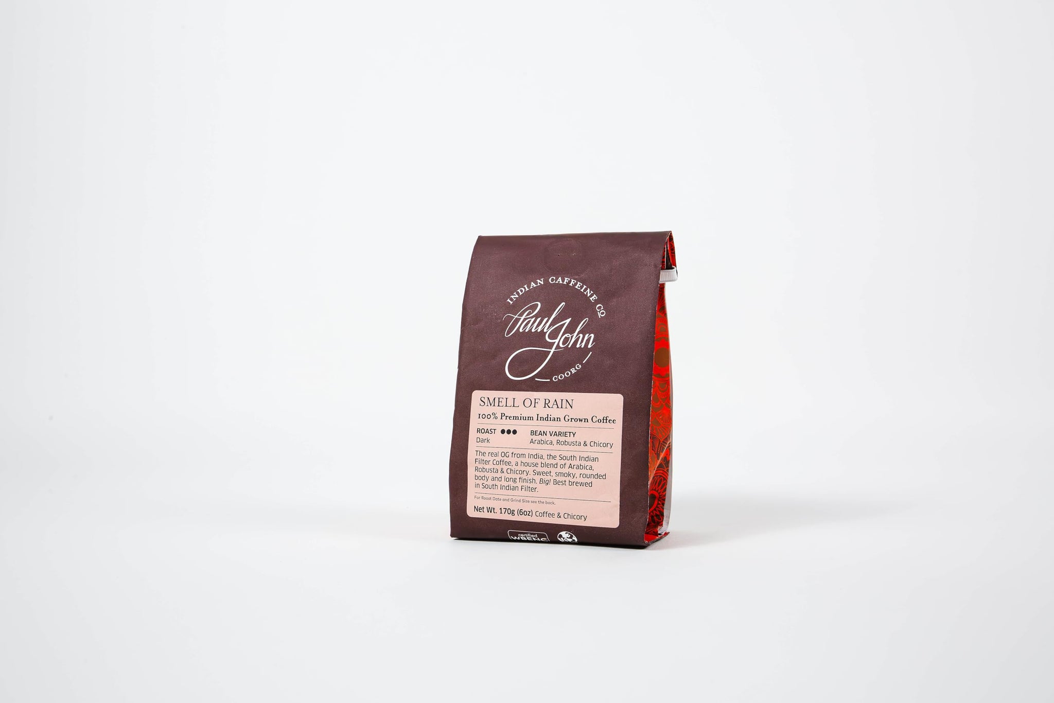 Smell of Rain Dark Roast Ground Coffee Traditional South Indian Filter Brew Smooth & Aromatic 6oz