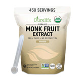 Durelife Organic 100% Pure Monk Fruit sweetener, No Erythritol, Monkfruit Extract Powder, USDA organic NON-GMO Project Verified, Keto Certified, OU kosher No Fillers Zero Calorie Sugar Substitute 5 OZ