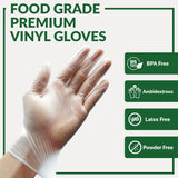 GORILLA SUPPLY Disposable Heavy Duty Vinyl Gloves Latex Free Powder Free, BPA Free Food Safe Grade Disposable Glove, Medium M, 300 Count