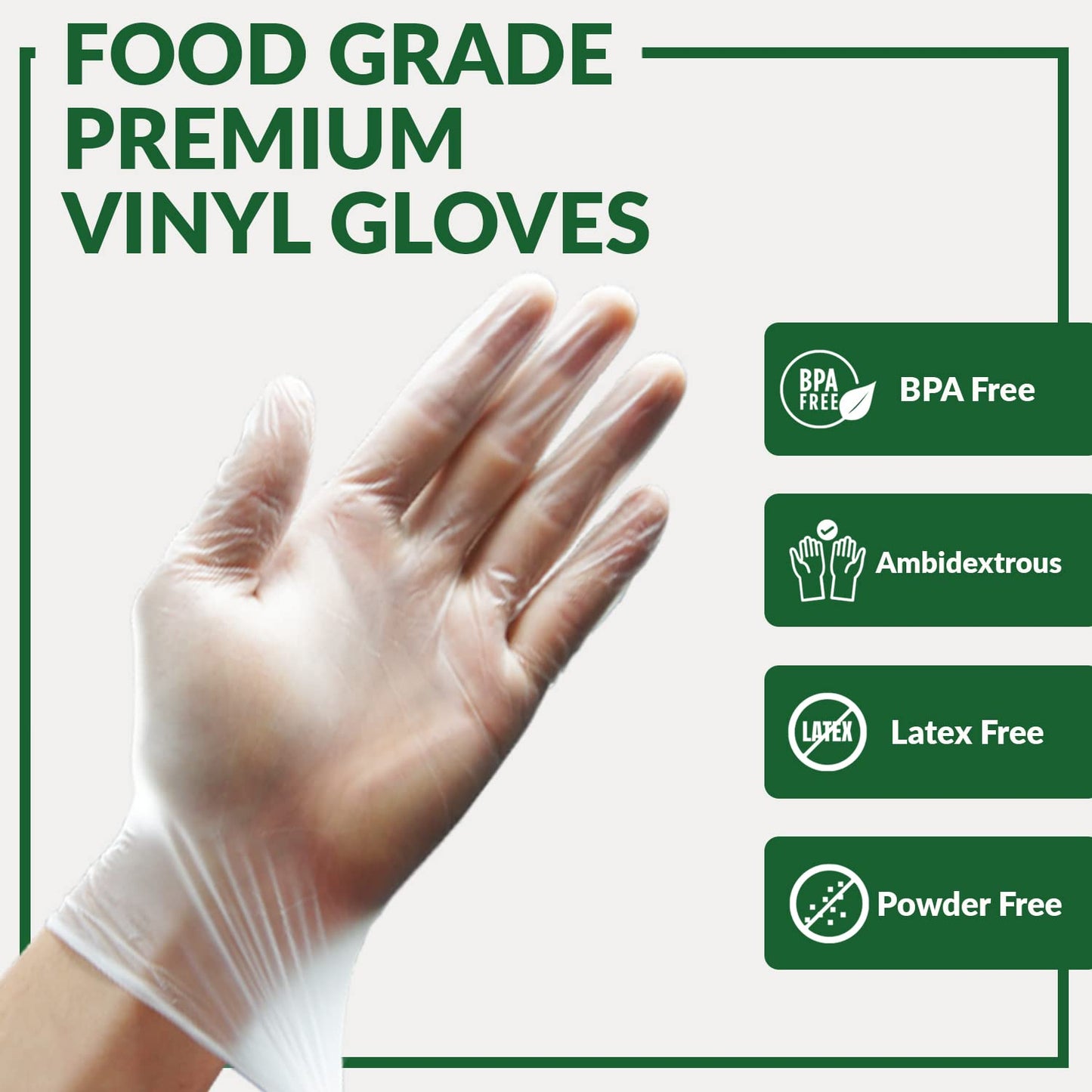 GORILLA SUPPLY Disposable Heavy Duty Vinyl Gloves Latex Free Powder Free, BPA Free Food Safe Grade Disposable Glove, Small S, 1000 Count